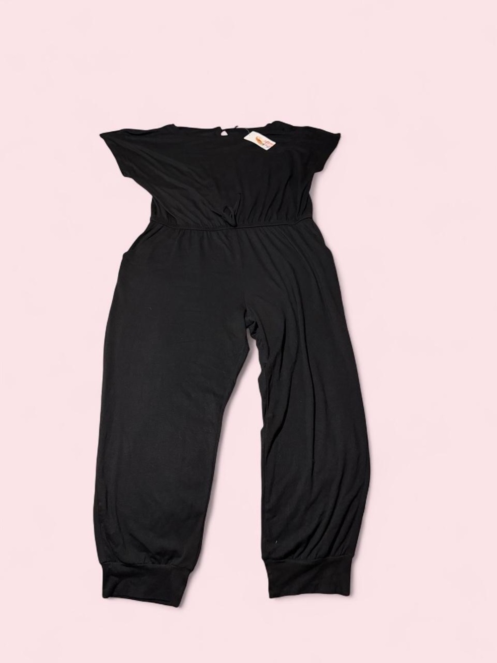 Everyday Black Jumpsuit with Elastic Waist